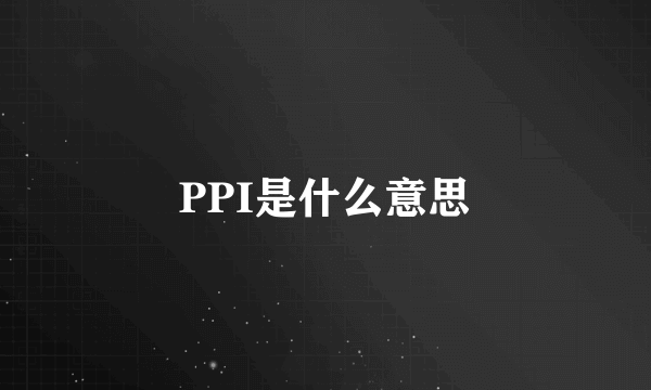 PPI是什么意思