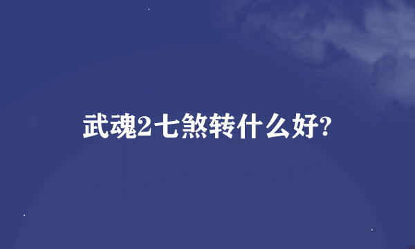 武魂2七煞转什么好?