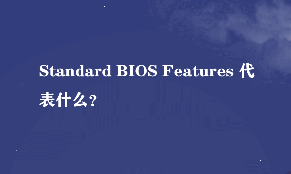 Standard BIOS Features 代表什么？