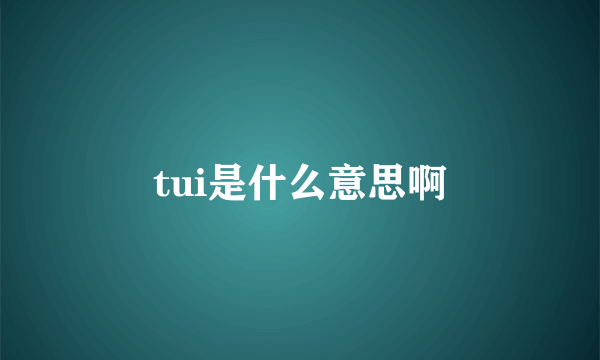 tui是什么意思啊