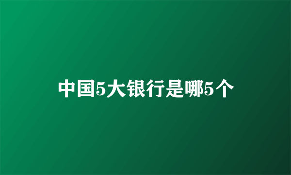 中国5大银行是哪5个