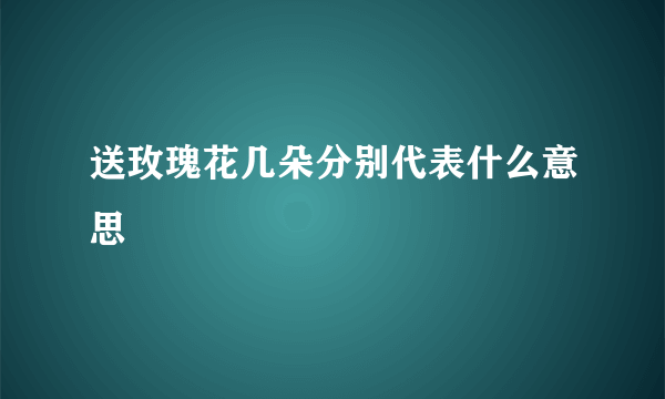 送玫瑰花几朵分别代表什么意思