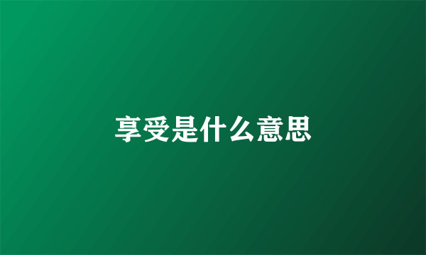 享受是什么意思