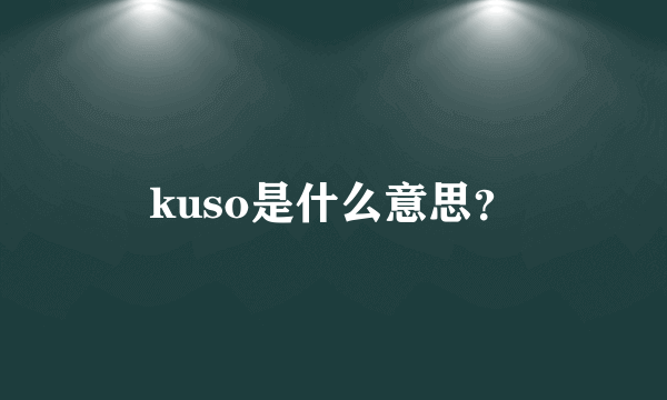 kuso是什么意思？