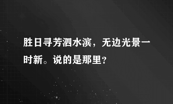 胜日寻芳泗水滨，无边光景一时新。说的是那里？