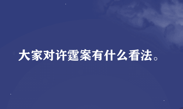 大家对许霆案有什么看法。