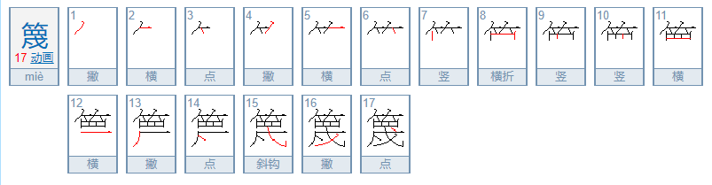 篾怎么读？