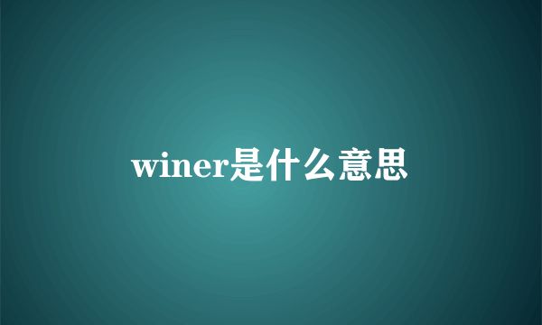 winer是什么意思