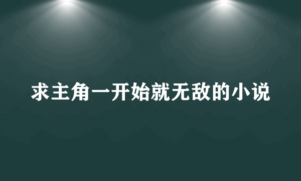 求主角一开始就无敌的小说