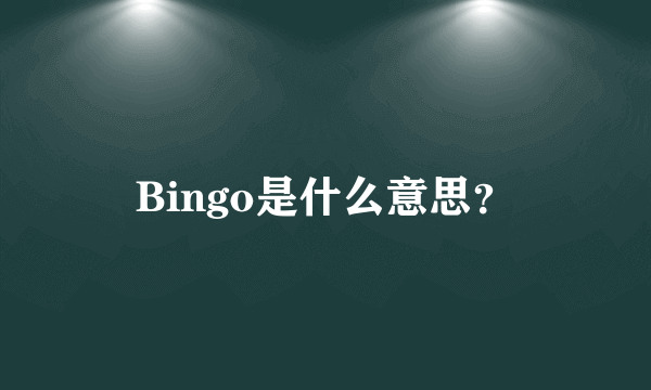 Bingo是什么意思？