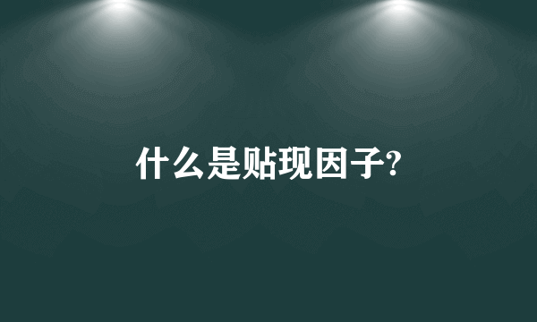 什么是贴现因子?