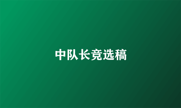 中队长竞选稿