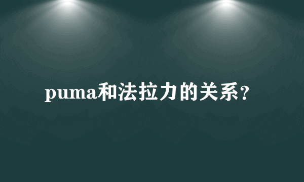 puma和法拉力的关系？