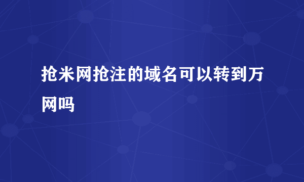 抢米网抢注的域名可以转到万网吗