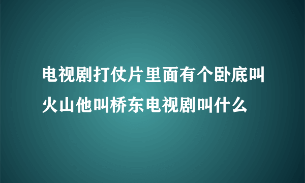 电视剧打仗片里面有个卧底叫火山他叫桥东电视剧叫什么