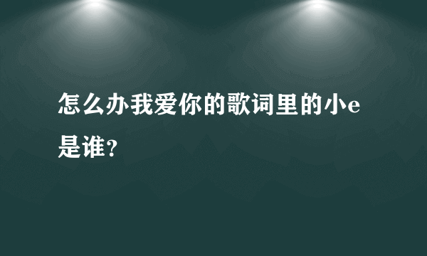 怎么办我爱你的歌词里的小e 是谁？