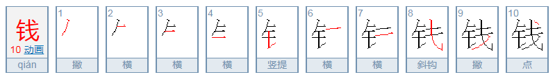 钱的拼音是什么