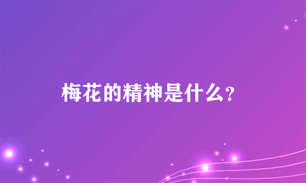 梅花的精神是什么？