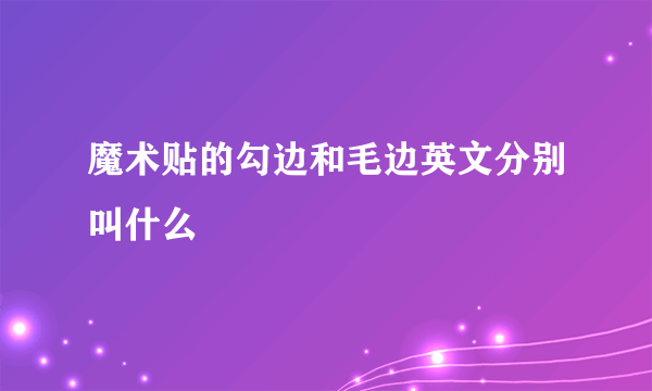 魔术贴的勾边和毛边英文分别叫什么