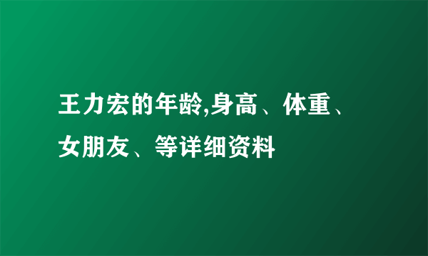 王力宏的年龄,身高、体重、女朋友、等详细资料