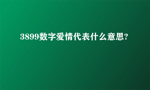 3899数字爱情代表什么意思?