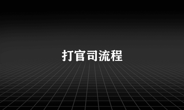 打官司流程