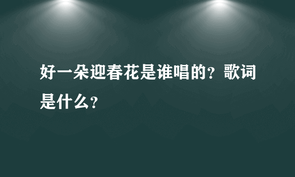 好一朵迎春花是谁唱的？歌词是什么？