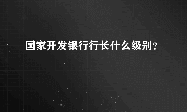 国家开发银行行长什么级别？