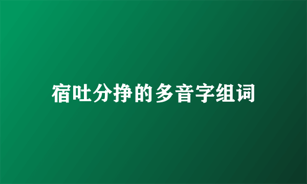 宿吐分挣的多音字组词