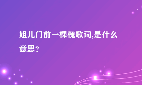 姐儿门前一棵槐歌词,是什么意思？