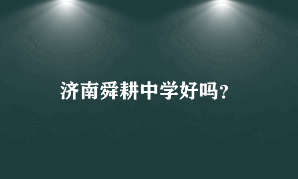 济南舜耕中学好吗？