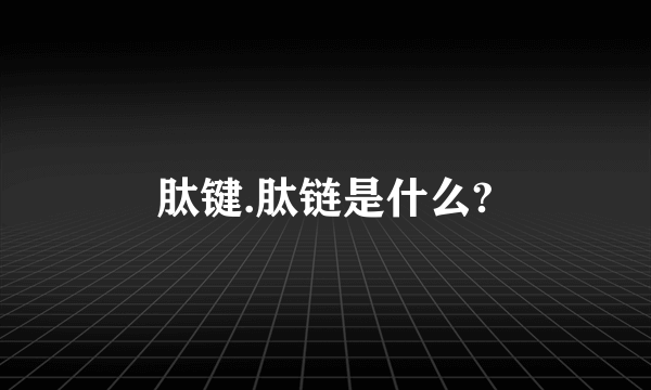 肽键.肽链是什么?