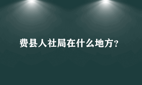 费县人社局在什么地方？