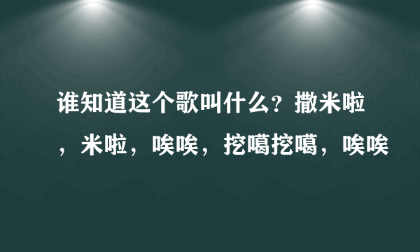 谁知道这个歌叫什么？撒米啦，米啦，唉唉，挖噶挖噶，唉唉