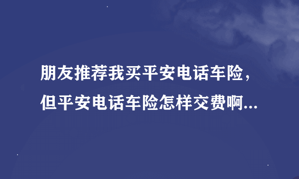 朋友推荐我买平安电话车险，但平安电话车险怎样交费啊？襄樊有平安电话车险缴费点吗？