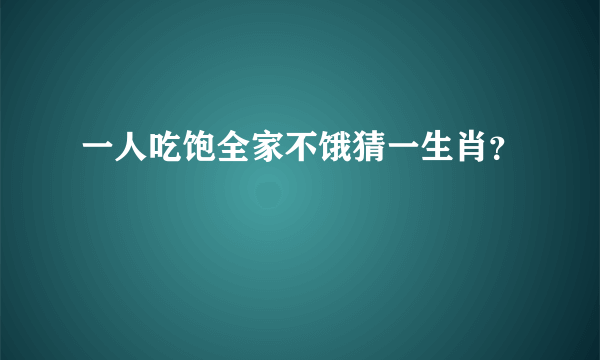 一人吃饱全家不饿猜一生肖？