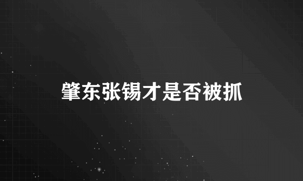 肇东张锡才是否被抓