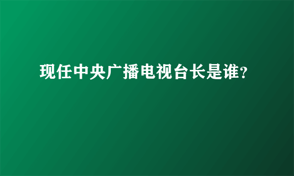 现任中央广播电视台长是谁？