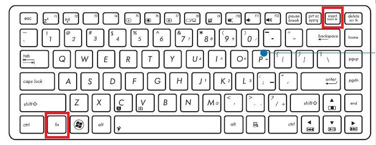 华硕笔记本电脑键盘字母变成数字了怎么切换过来?