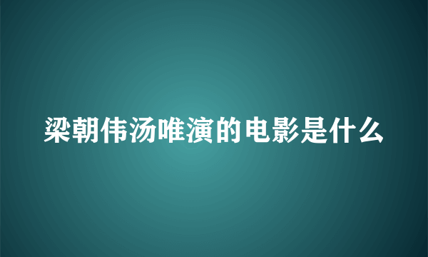 梁朝伟汤唯演的电影是什么