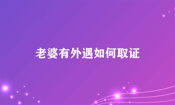 老婆有外遇如何取证