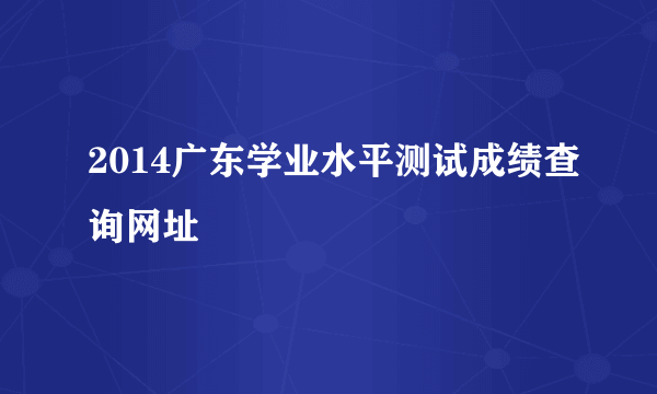 2014广东学业水平测试成绩查询网址