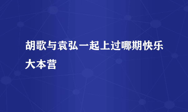 胡歌与袁弘一起上过哪期快乐大本营