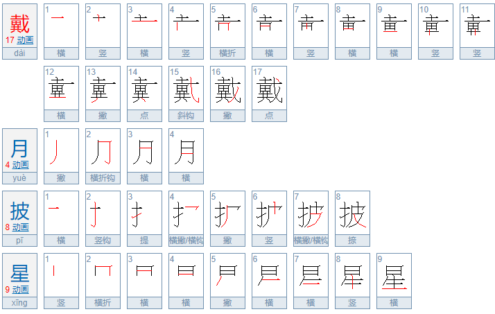 星空什么的四字词语？