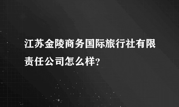 江苏金陵商务国际旅行社有限责任公司怎么样？