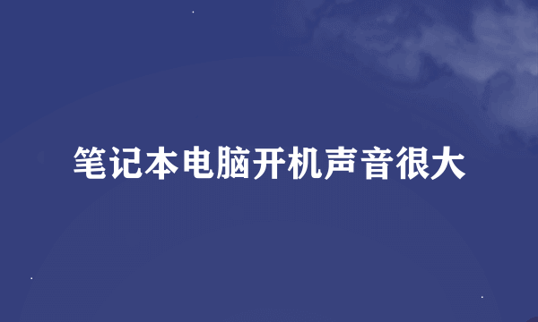 笔记本电脑开机声音很大