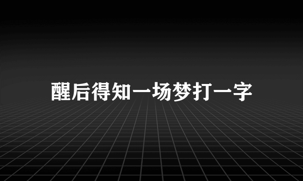 醒后得知一场梦打一字