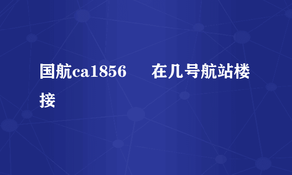 国航ca1856     在几号航站楼接