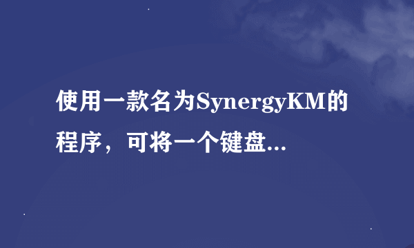 使用一款名为SynergyKM的程序，可将一个键盘和鼠标与多台电脑和笔记本连在一起 这个程序我找