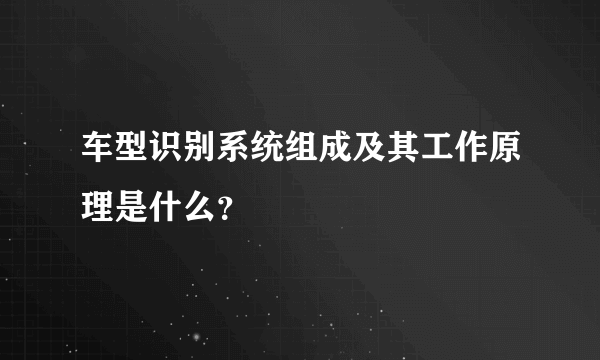 车型识别系统组成及其工作原理是什么？